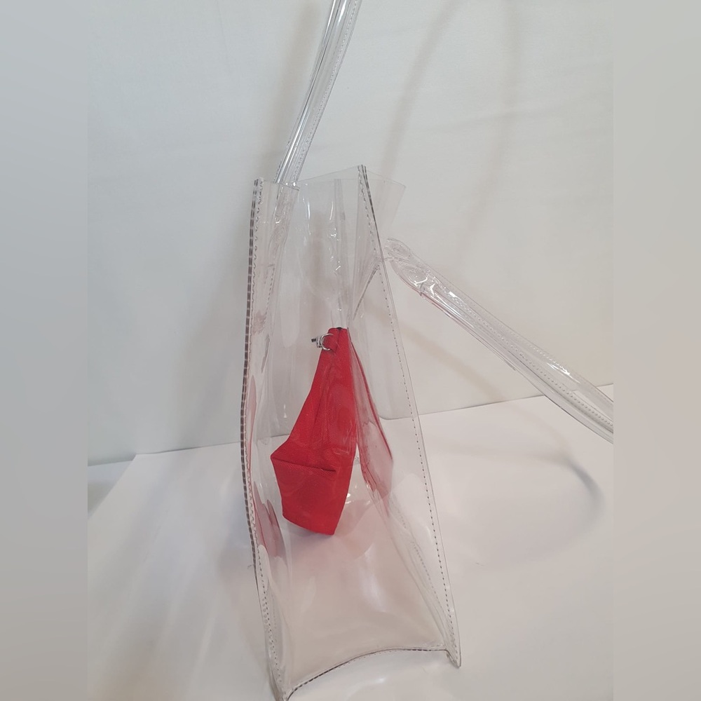 Bcbgeneration Transparent Tote With Red Pouch - image 8